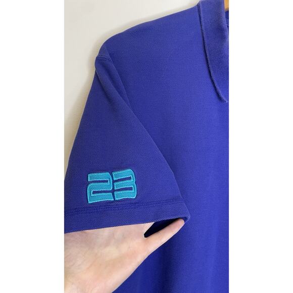 Nike Air Jordan Jumpman Polo Shirt Short Sleeve Collared Blue Purple Mens XL - Picture 3 of 10